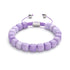 Quartz violet | Argent | Bracelet macramé caillou pierre gemme