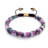 Pierre de mer violette | Or | Bracelet macramé caillou pierre gemme