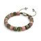 Jaspe Unakite | Argent | Bracelet macramé caillou pierre gemme