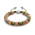 Jaspe Unakite | Argent | Bracelet macramé caillou pierre gemme