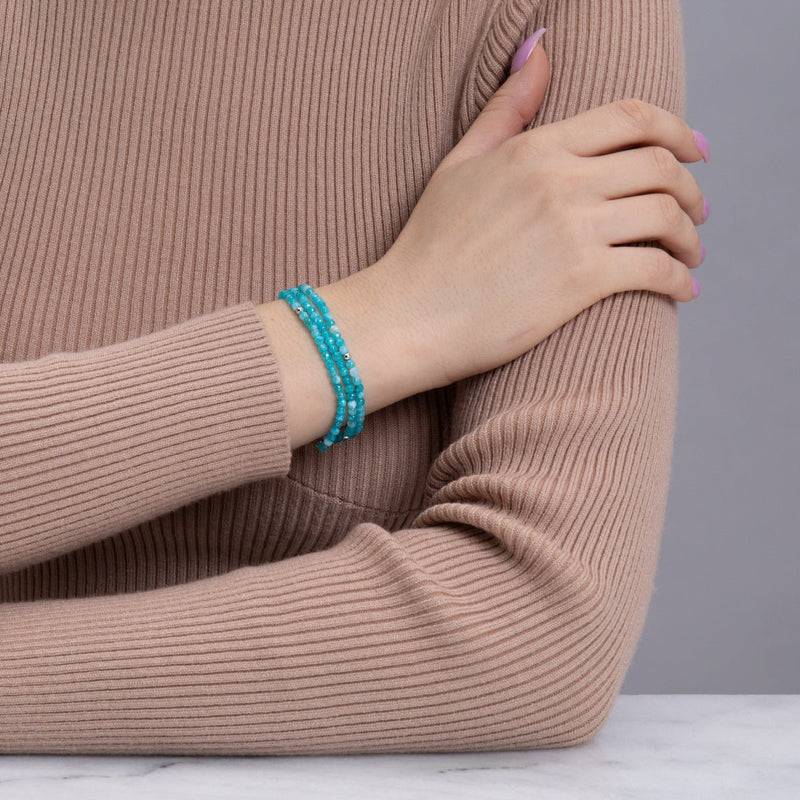 Aqua Jade | Argent sterling .925 | Enveloppement de pierres précieuses