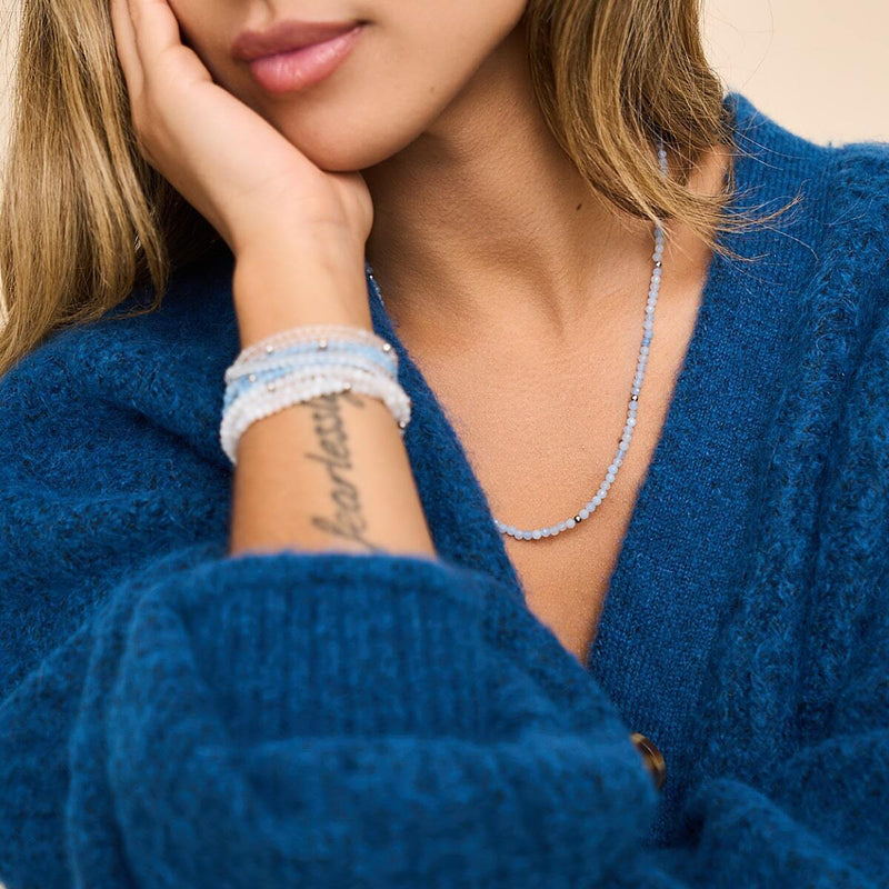Aigue-marine | Argent sterling .925 | Enveloppement de pierres précieuses