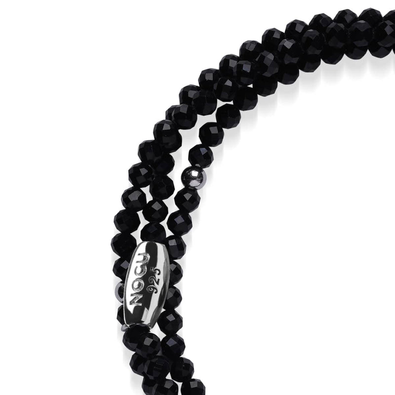 Agate noire | Argent sterling .925 | Enveloppement de pierres précieuses