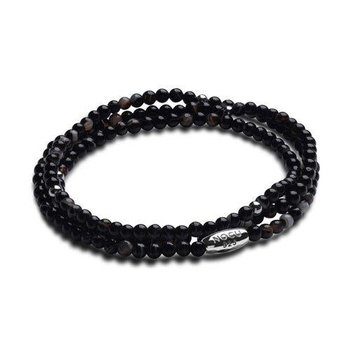 Agate ligne noire | .925 livres sterling | Enveloppement de pierres précieuses