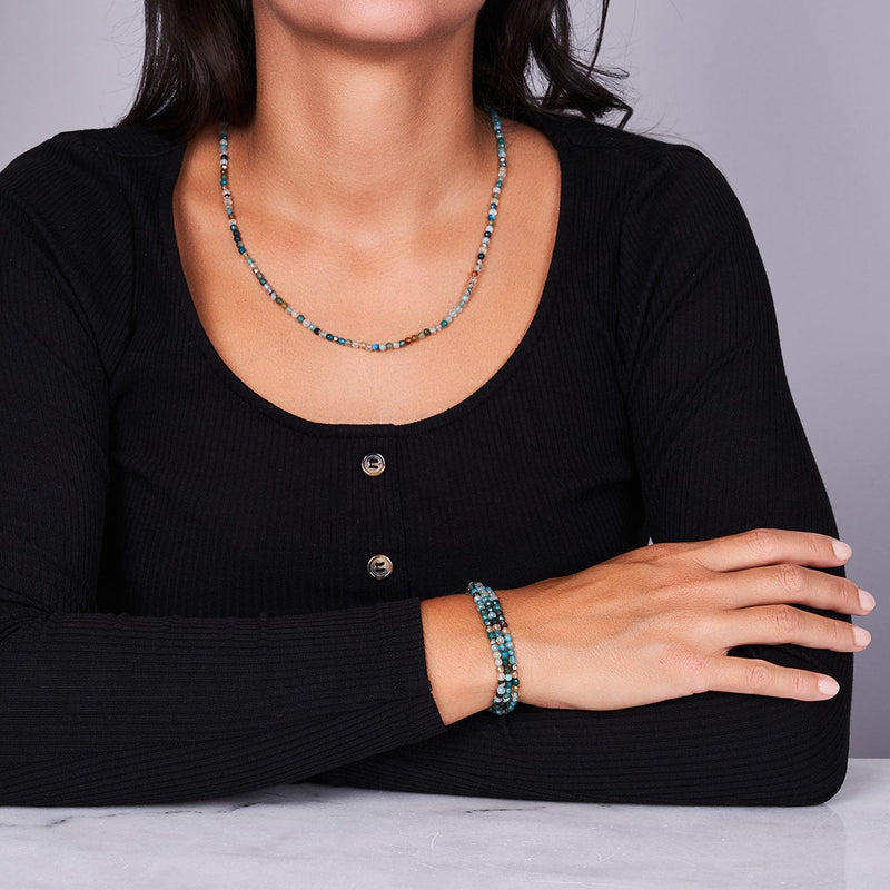 Jade bleu | Argent sterling .925 | Enveloppement de pierres précieuses