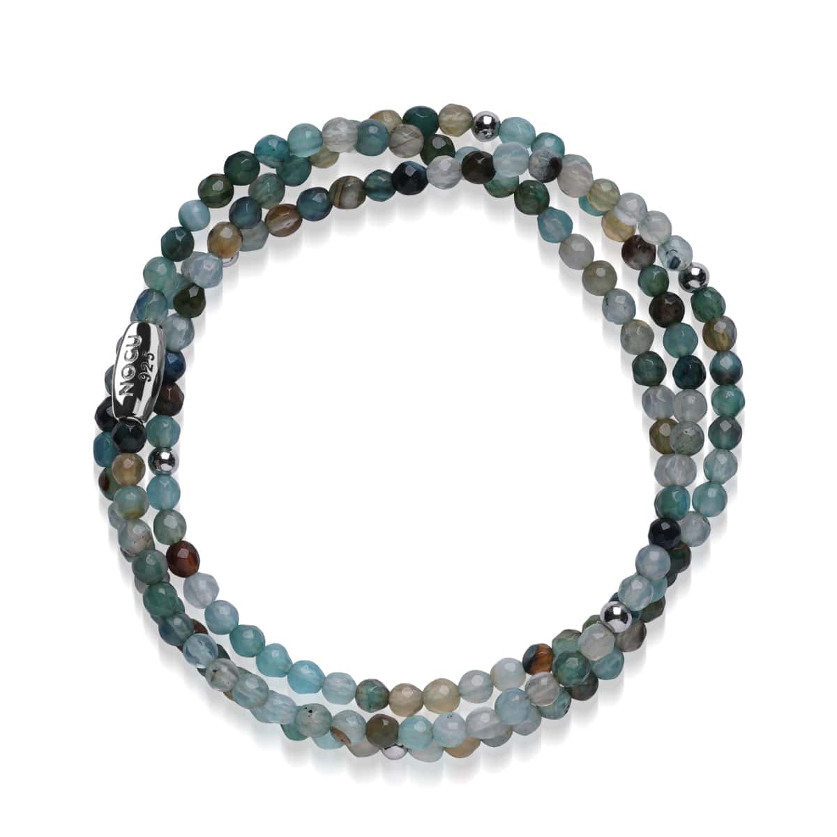 Jade bleu | Argent sterling .925 | Enveloppement de pierres précieuses