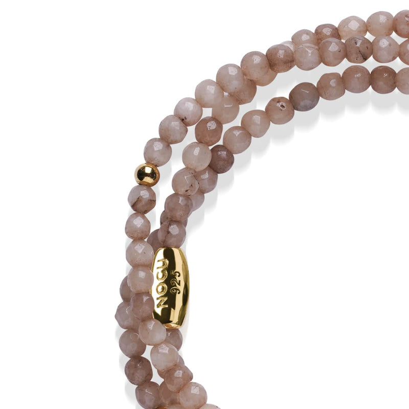 Jade Crème | Or Vermeil .925 | Enveloppement de pierres précieuses