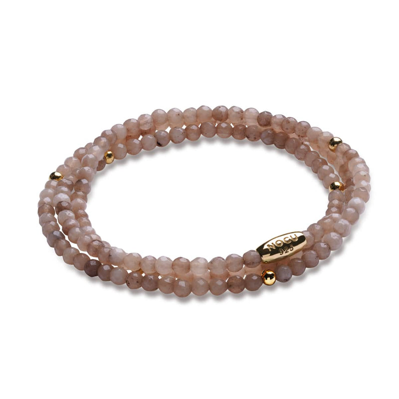 Jade Crème | Or Vermeil .925 | Enveloppement de pierres précieuses