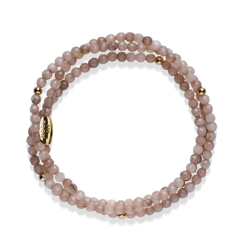 Jade Crème | Or Vermeil .925 | Enveloppement de pierres précieuses