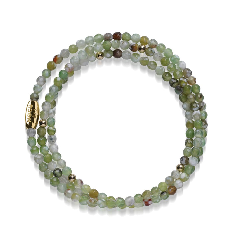 Green Agate | .925 Sterling Gold Vermeil | Gemstone Wrap