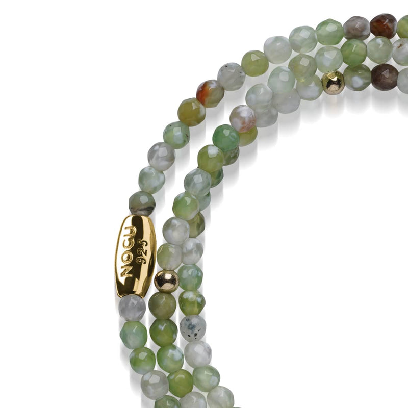 Green Agate | .925 Sterling Gold Vermeil | Gemstone Wrap