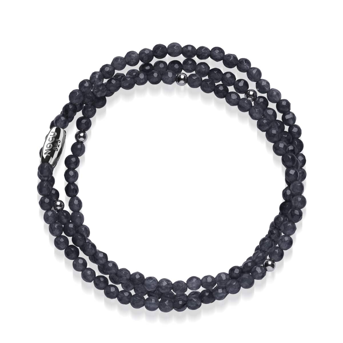 Jade gris | Argent sterling .925 | Enveloppement de pierres précieuses