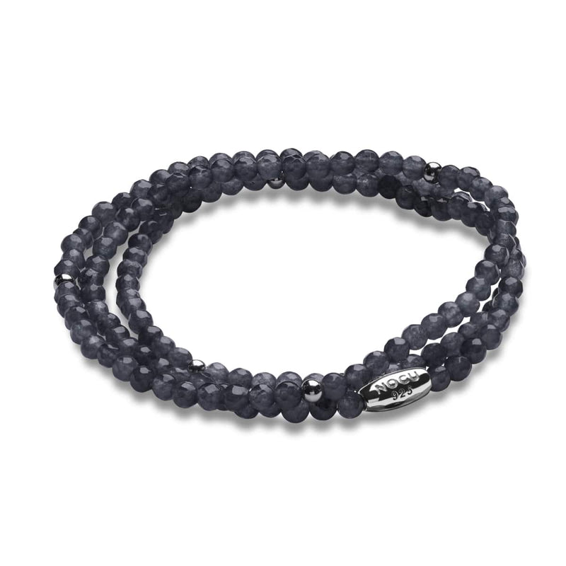 Jade gris | Argent sterling .925 | Enveloppement de pierres précieuses