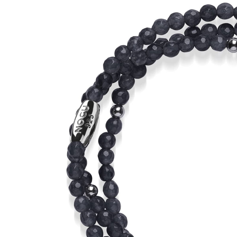 Jade gris | Argent sterling .925 | Enveloppement de pierres précieuses