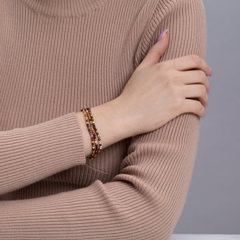 Agate Ligne Grise | Or Vermeil .925 | Enveloppement de pierres précieuses