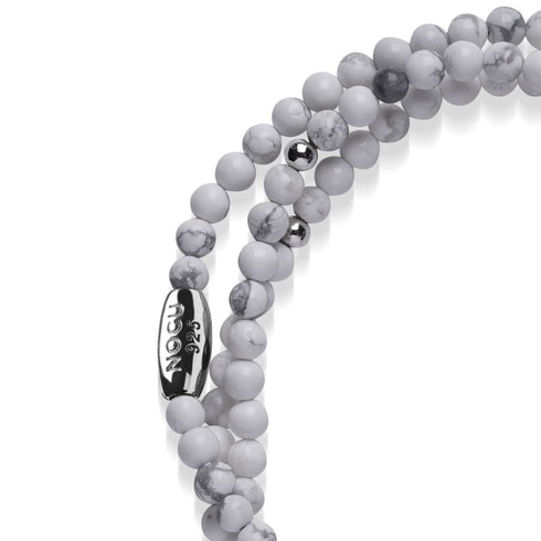 Howlite | Argent sterling .925 | Enveloppement de pierres précieuses