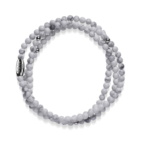 Howlite | Argent sterling .925 | Enveloppement de pierres précieuses