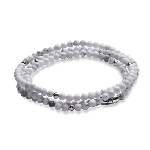 Howlite | Argent sterling .925 | Enveloppement de pierres précieuses