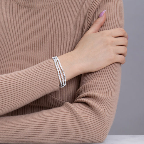 Howlite | Argent sterling .925 | Enveloppement de pierres précieuses