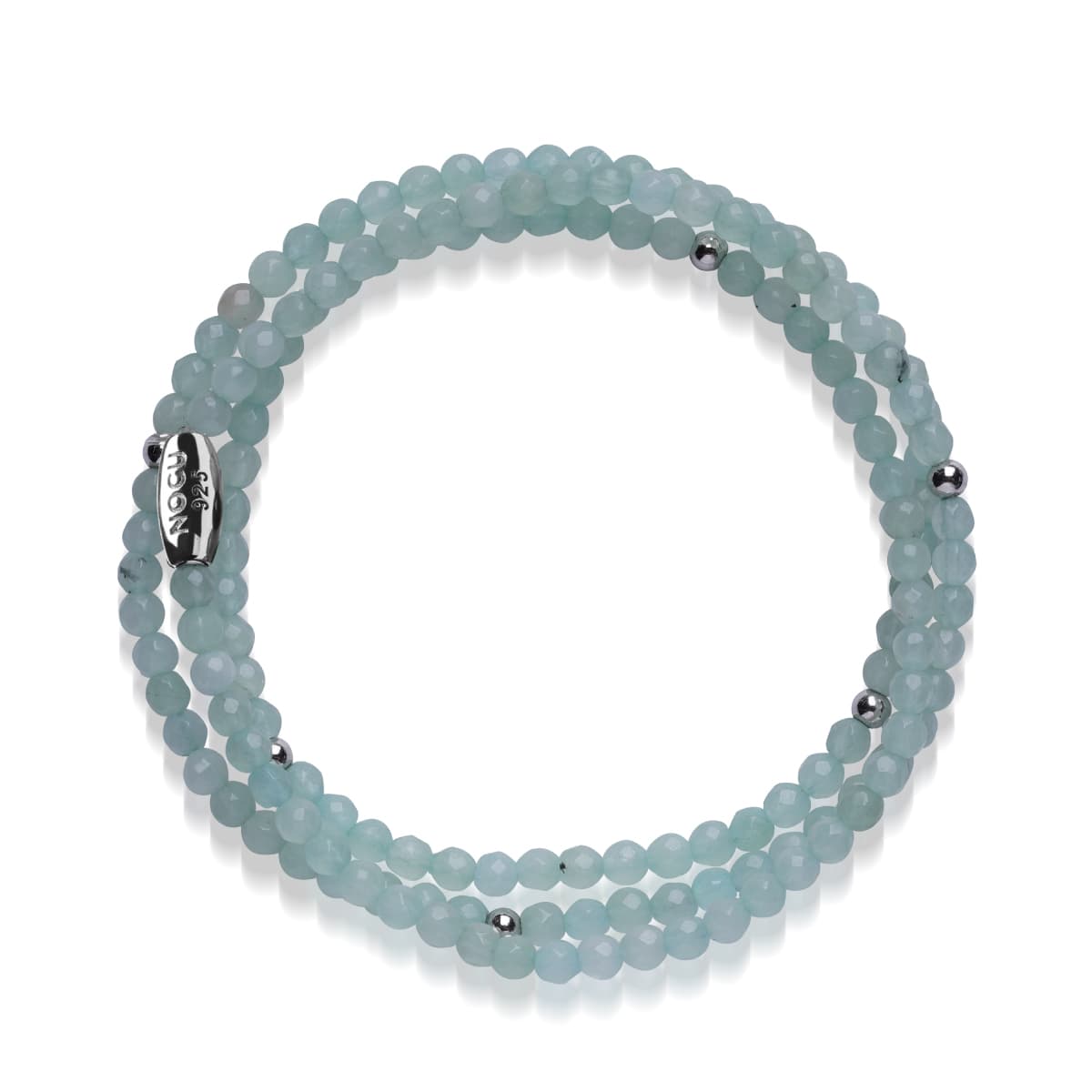Jade bleu clair | Argent sterling .925 | Enveloppement de pierres précieuses