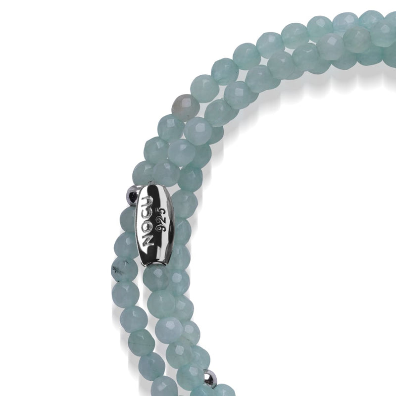 Jade bleu clair | Argent sterling .925 | Enveloppement de pierres précieuses