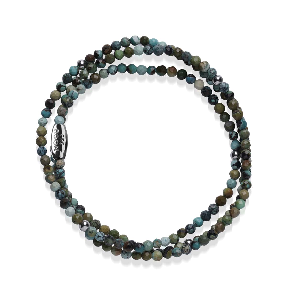 Turquoise mixte | Argent sterling .925 | Enveloppement de pierres précieuses