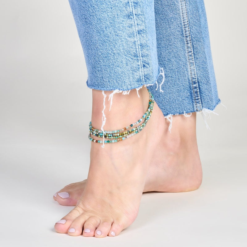 Turquoise mixte | Argent sterling .925 | Enveloppement de pierres précieuses