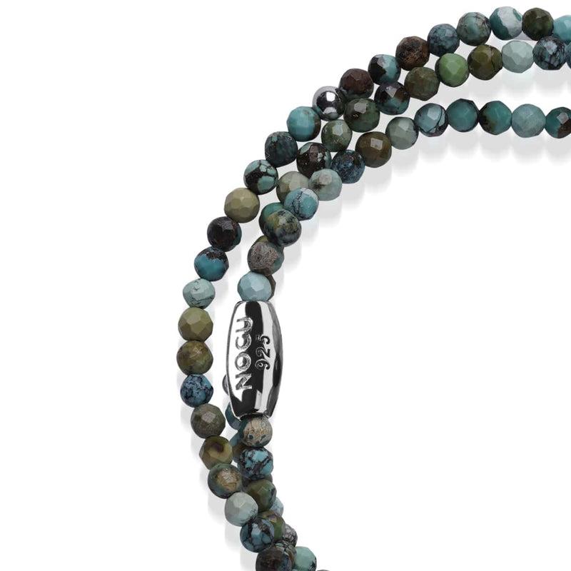 Turquoise mixte | Argent sterling .925 | Enveloppement de pierres précieuses