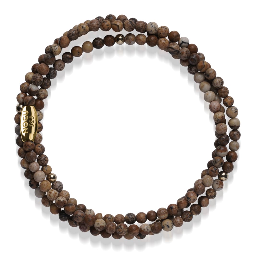 Image Jaspe | Or Vermeil .925 | Enveloppement de pierres précieuses