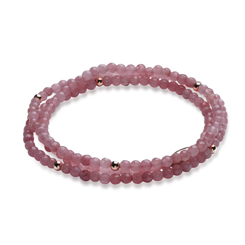 Opale Rose | .925 Sterling Or Rose Vermeil | Enveloppement de pierres précieuses