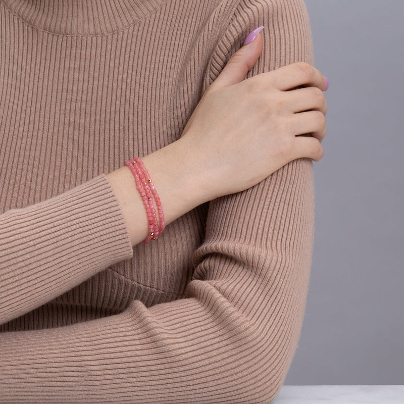 Opale Rose | .925 Sterling Or Rose Vermeil | Enveloppement de pierres précieuses