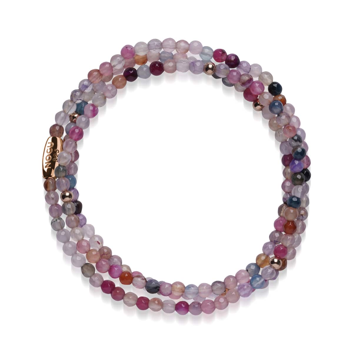 Agate arc-en-ciel | .925 Sterling Or Rose Vermeil | Enveloppement de pierres précieuses