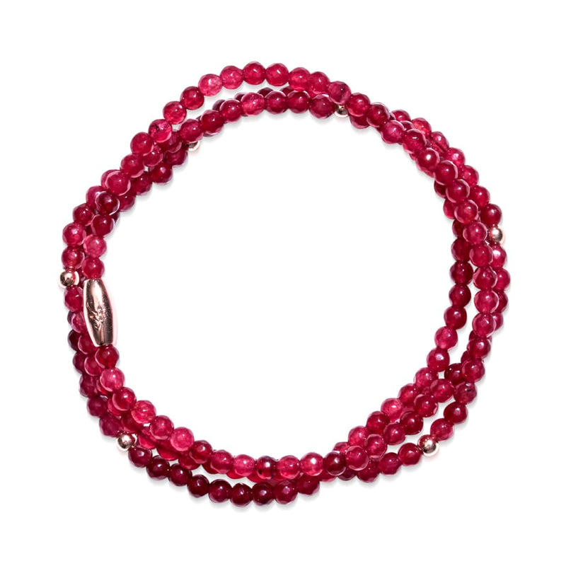 Rubis Jade | Or Rose Vermeil | Enveloppement de pierres précieuses