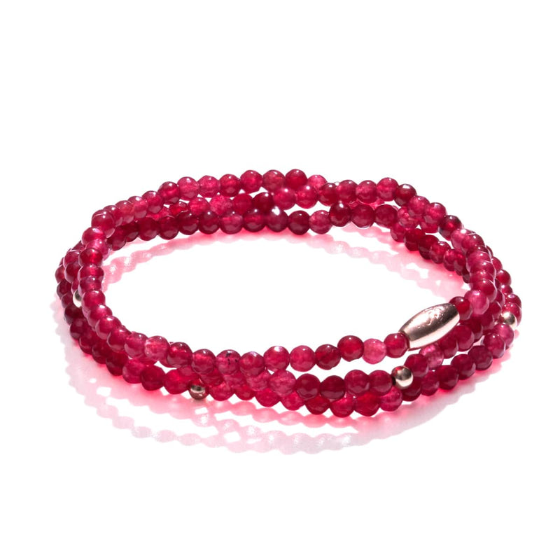 Rubis Jade | Or Rose Vermeil | Enveloppement de pierres précieuses