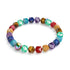 Chakra arc-en-ciel | Bracelet Geom 7 pierres précieuses | Licorne Argent