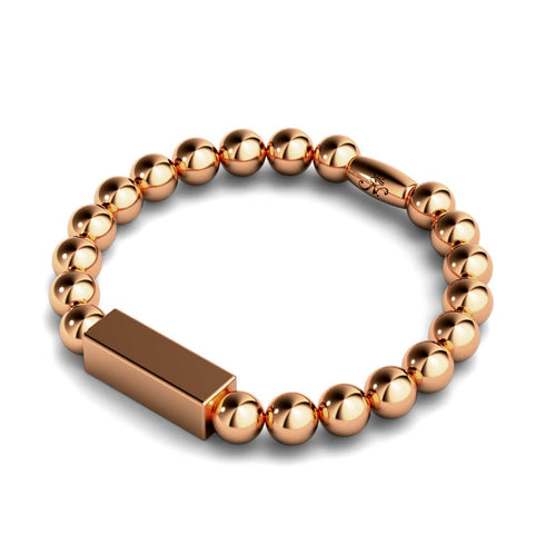 Or rose | Bracelet barre dorée | De luxe