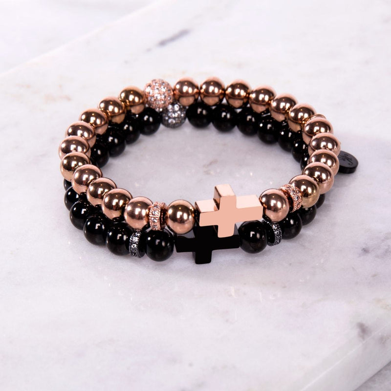 Bronze à canon | Bracelet Croix Dorée