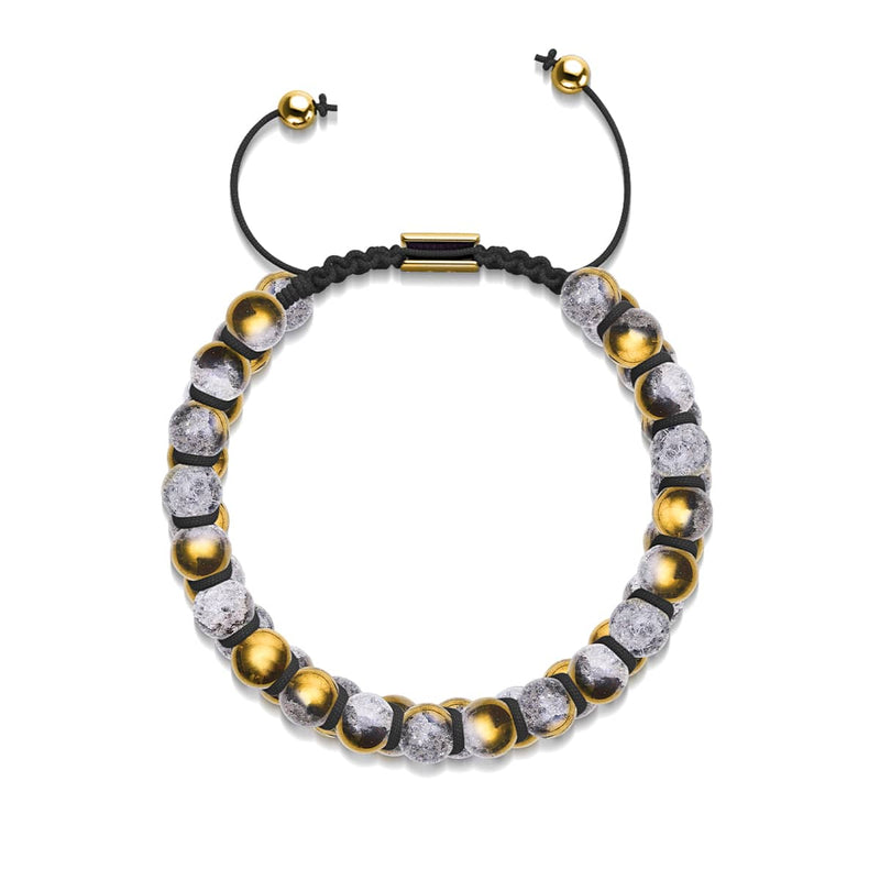 Gold Chrome x White | Glitter Glass Double Bracelet