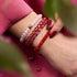 Marshmallow Chrome Glitter Glass x Bracelet Corde Rouge