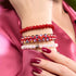 Marshmallow Chrome Glitter Glass x Bracelet Corde Rouge