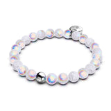 Marshmallow Chrome x White Glitter Glass Bracelet