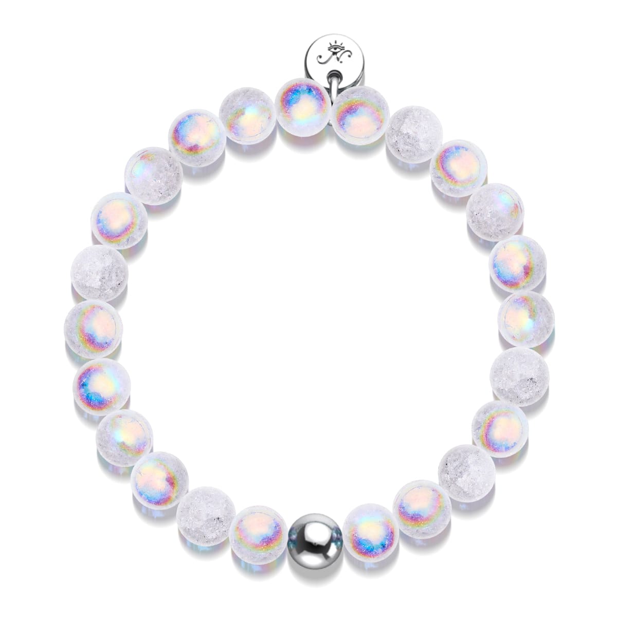 Bracelet Guimauve Chrome x Verre Pailleté Blanc