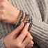 Licorne Mat Chrome x Blanc | Bracelet Double Verre Pailleté