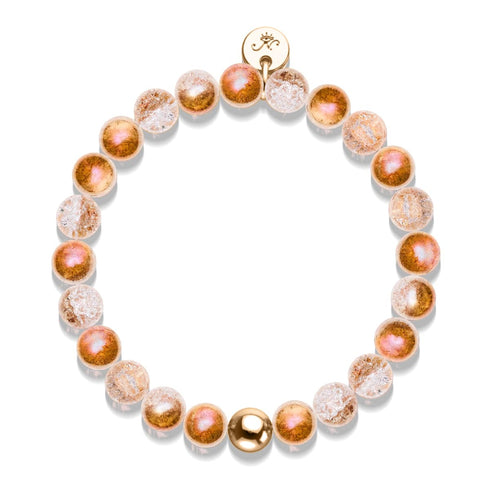 Bracelet Rose Chrome x Verre Pailleté Caramel