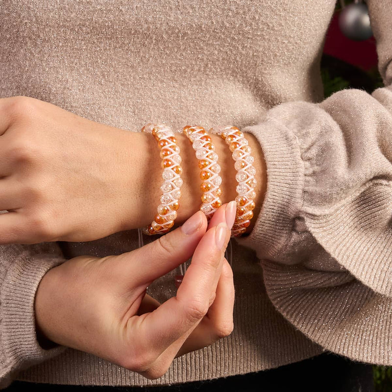 Rose Chrome x Caramel | Bracelet Double Verre Pailleté