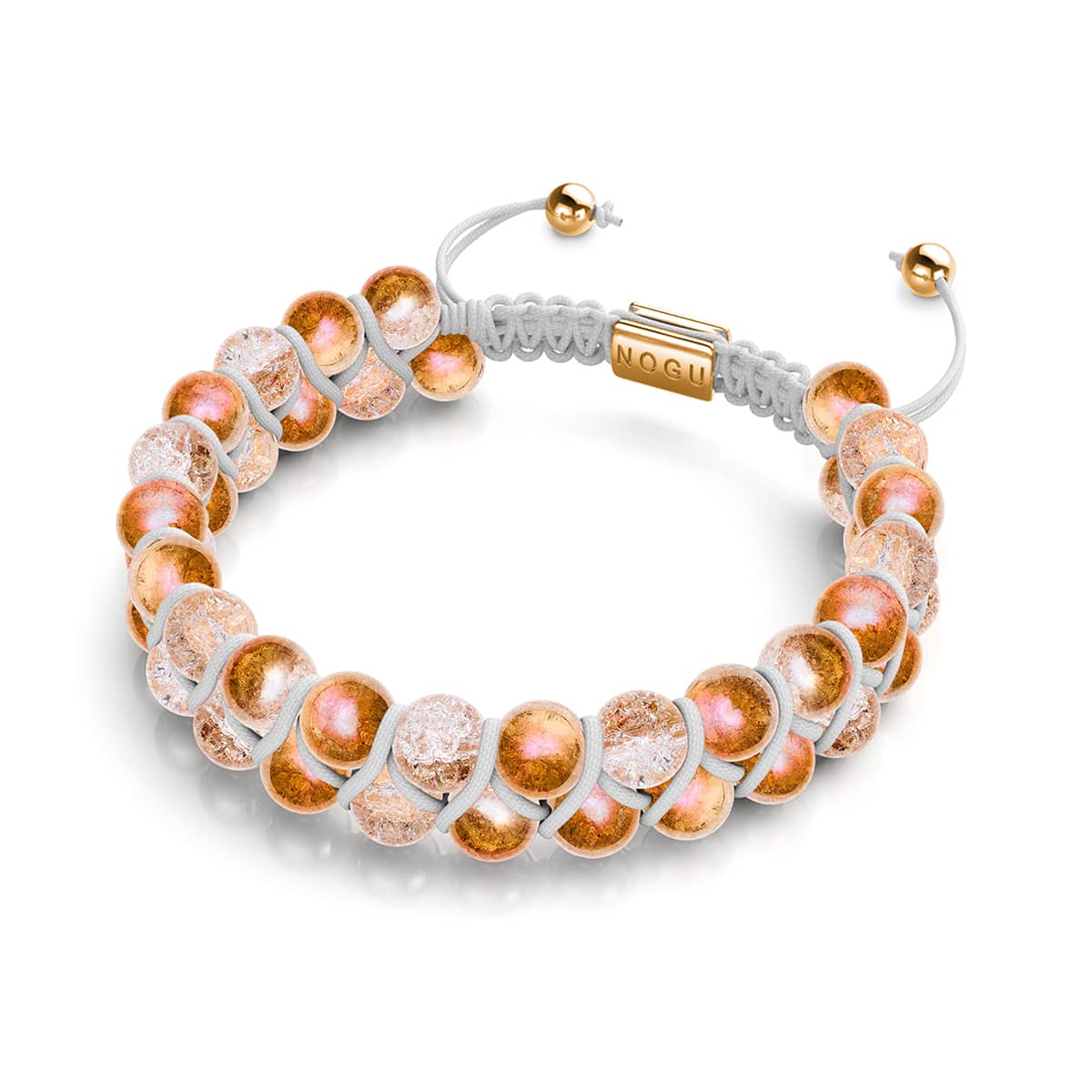 Rose Chrome x Caramel | Bracelet Double Verre Pailleté