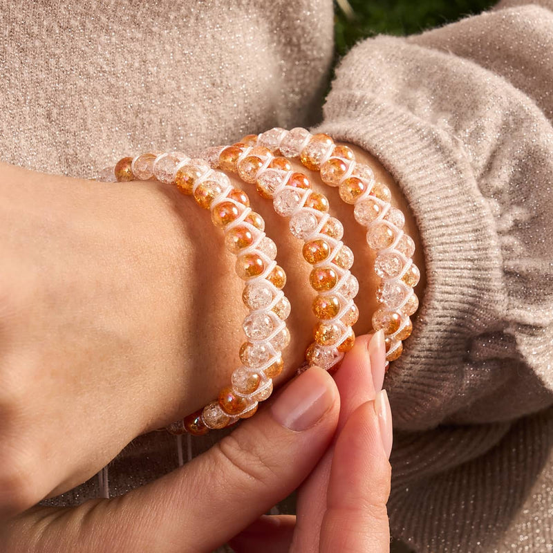 Rose Chrome x Caramel | Bracelet Double Verre Pailleté