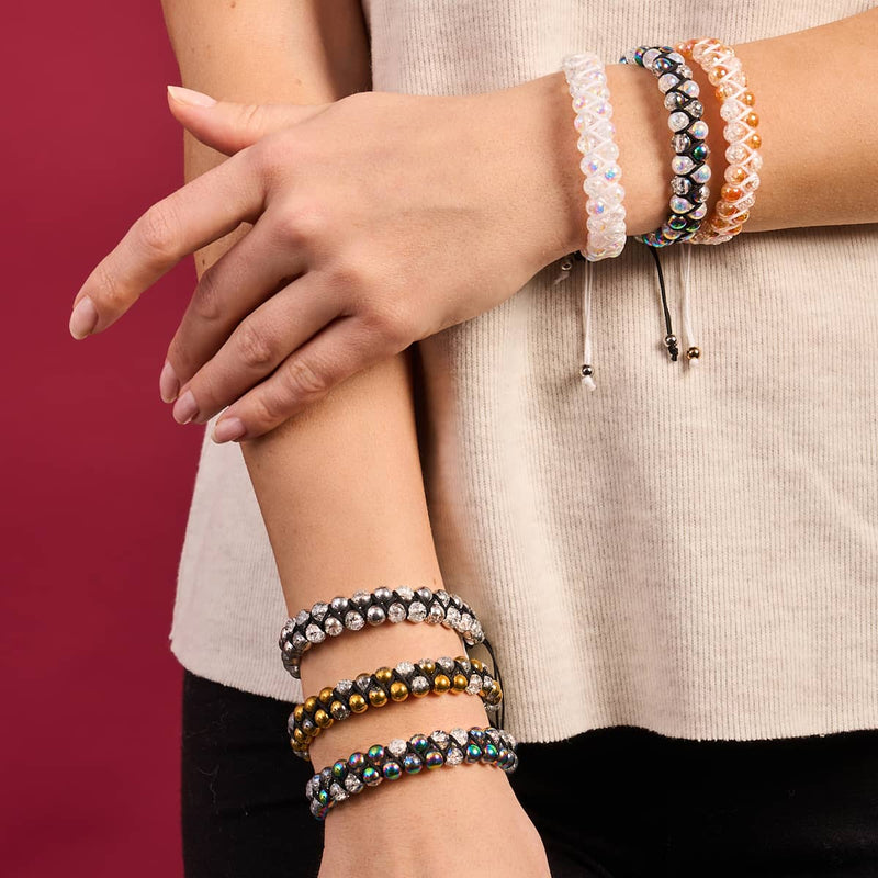 Rose Chrome x Caramel | Bracelet Double Verre Pailleté