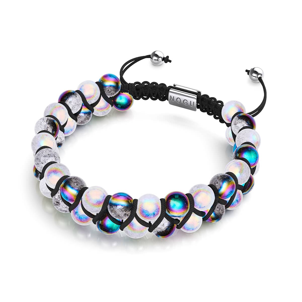 Licorne Chrome x Guimauve | Bracelet Double Verre Pailleté