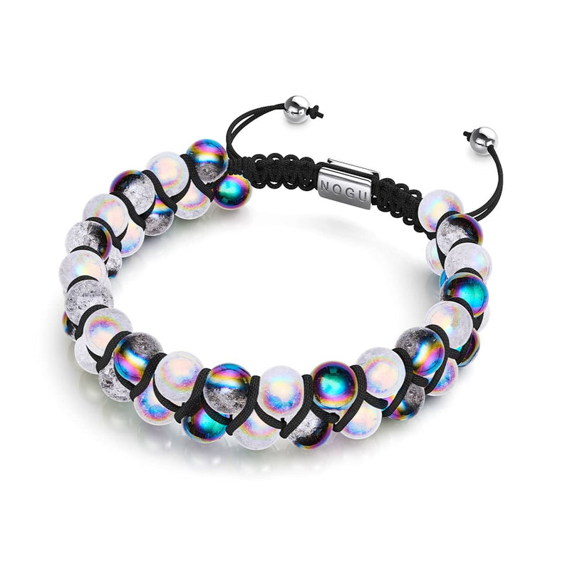Licorne Chrome x Guimauve | Bracelet Double Verre Pailleté